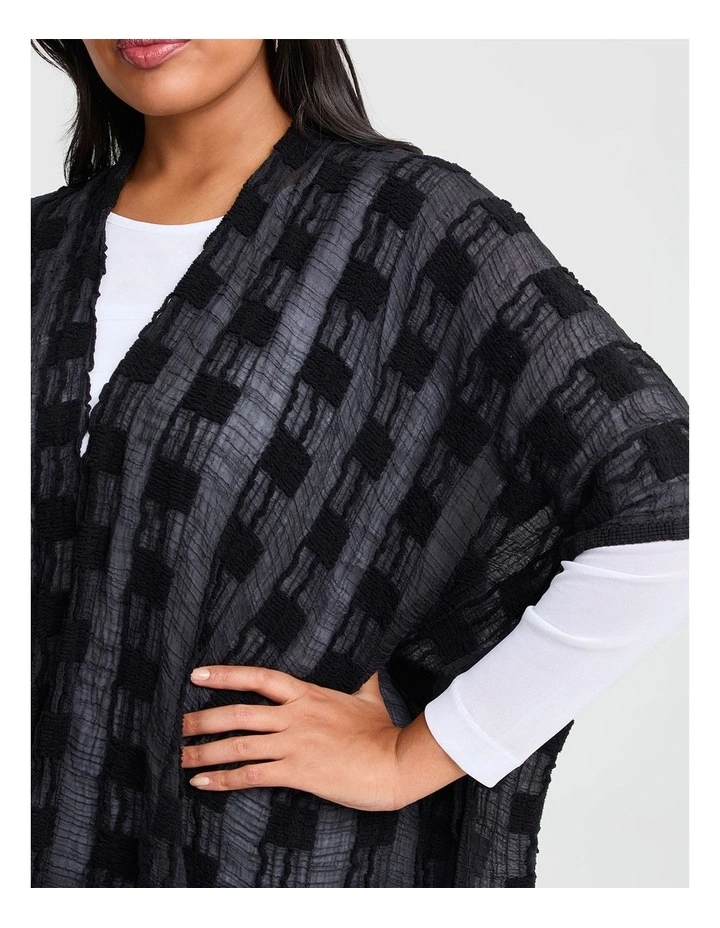 Mesh Geometric Cape in Black image 3