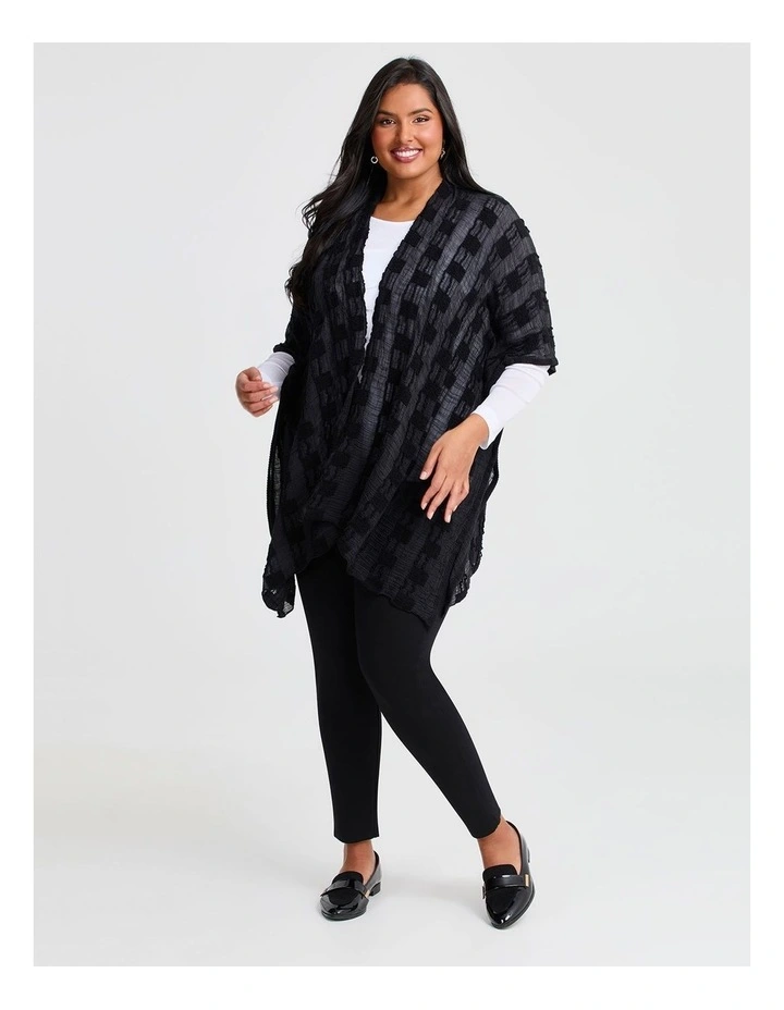 Mesh Geometric Cape in Black image 4