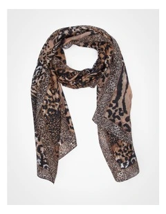Animal Print Silk Scarf in Multi