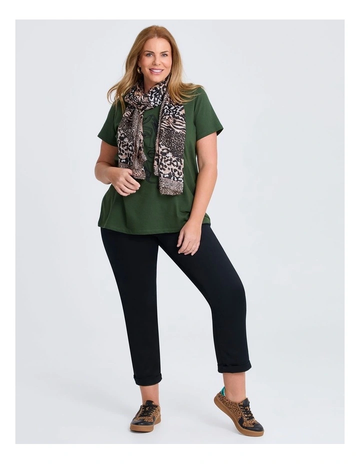 Animal Print Silk Scarf in Multi image 4