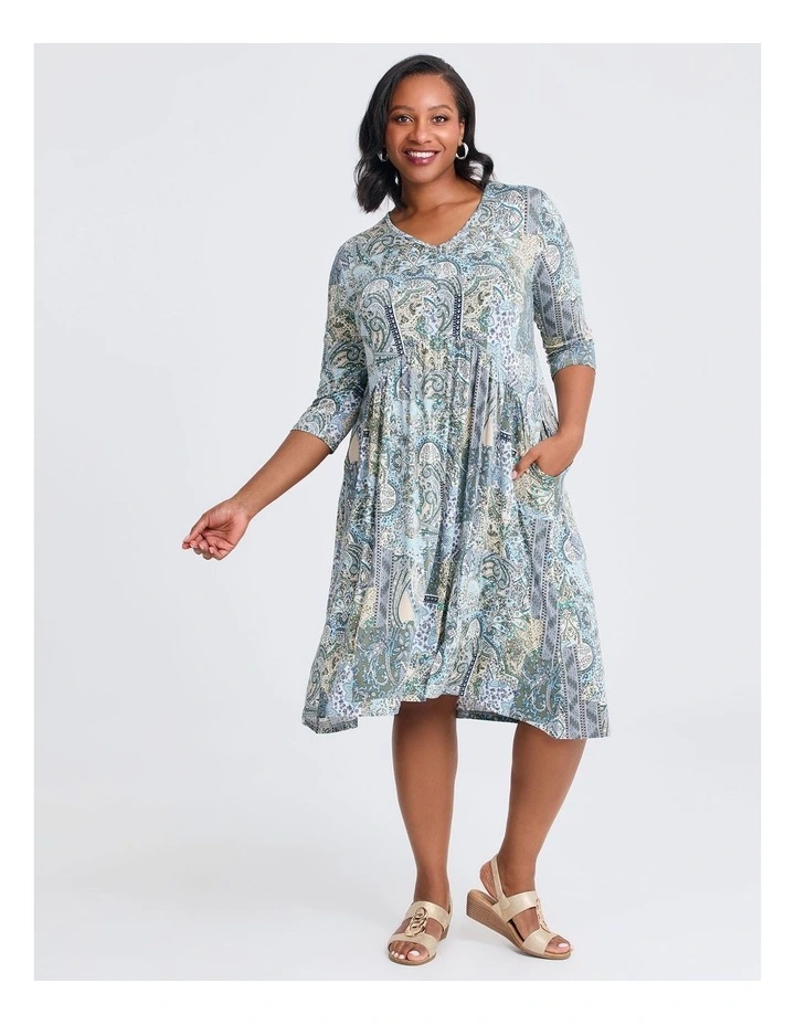Adele Paisley Dress in Multi image 1