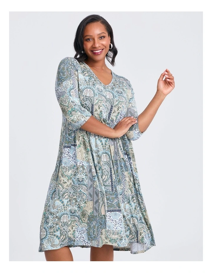 Adele Paisley Dress in Multi image 3