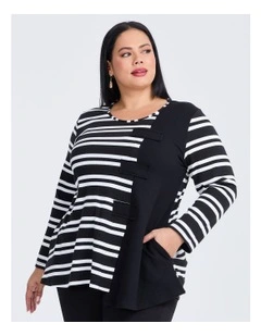 Tab Front Detail Top Black/white