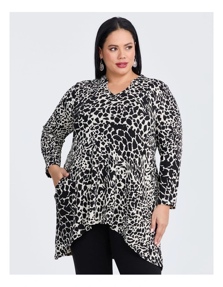 Relaxed Animal Tunic Black/off White image 3
