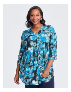Susie V-neck Tunic in Teal