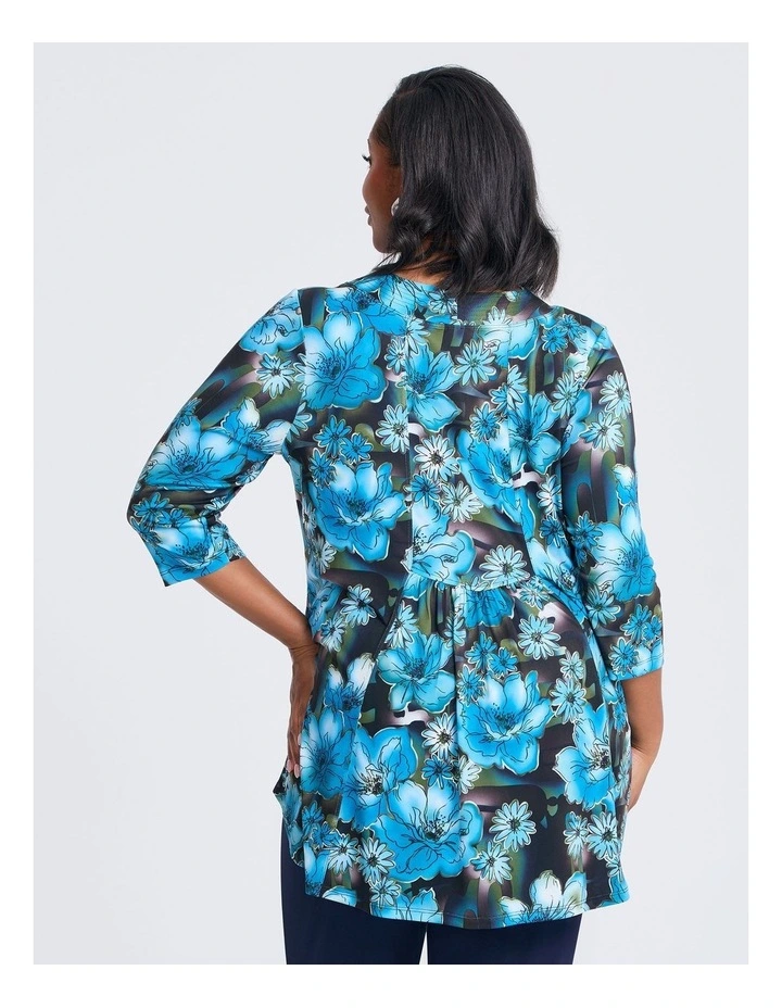 Susie V-neck Tunic in Teal image 2