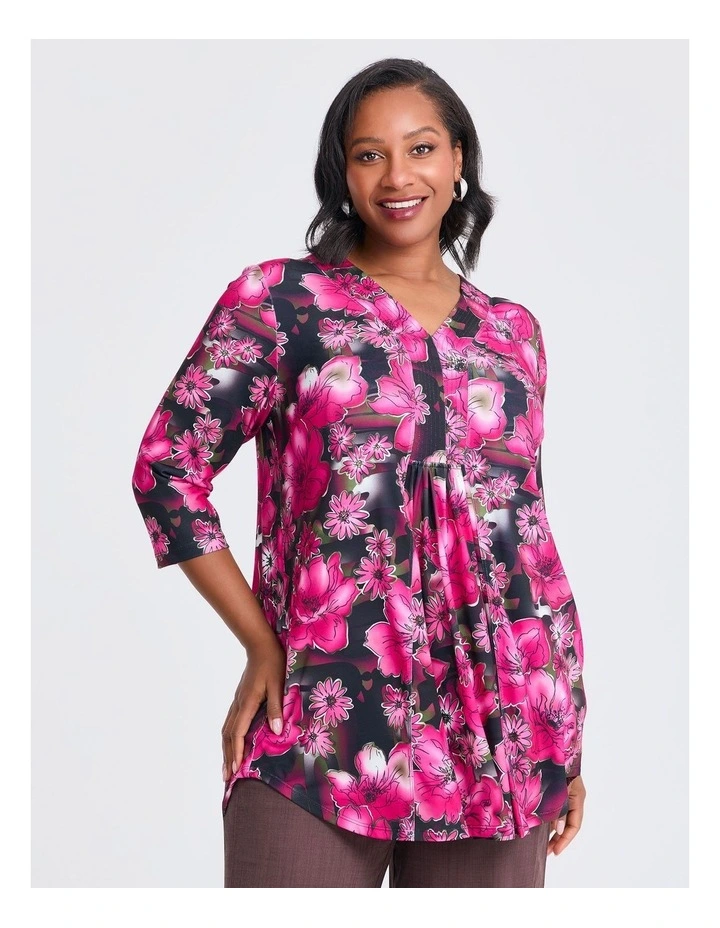 Susie V-neck Tunic in Pink image 1