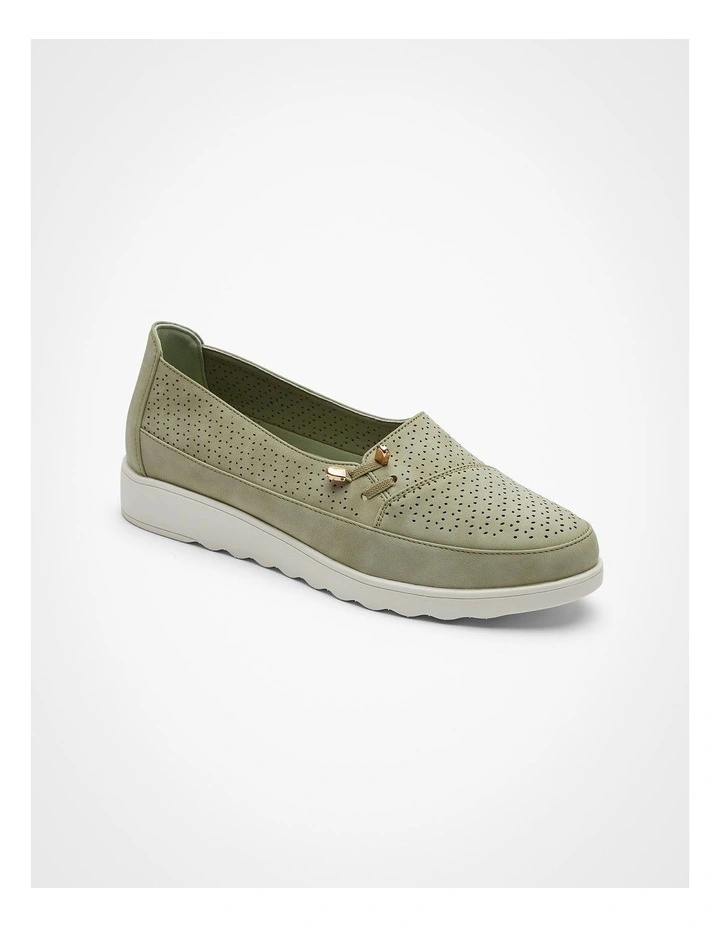 Lasercut Slip On Loafer in Sage Green image 2