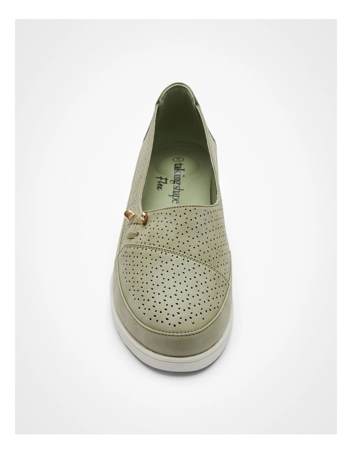 Lasercut Slip On Loafer in Sage Green image 3