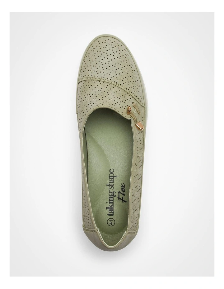 Lasercut Slip On Loafer in Sage Green image 4