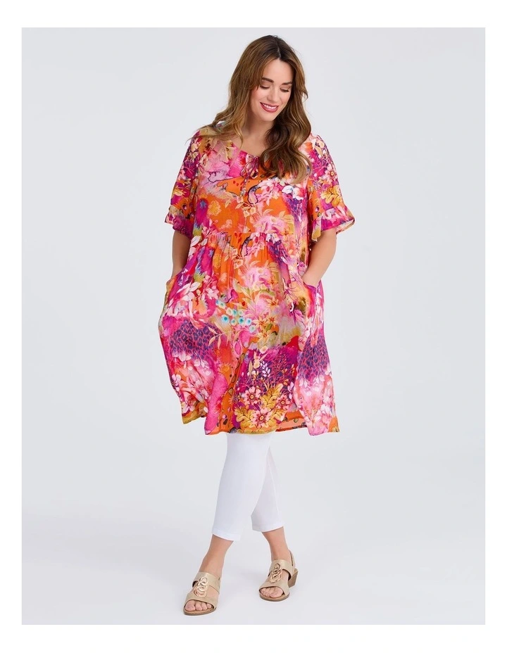 Everyday Empire Natural Dress Orange Print image 1