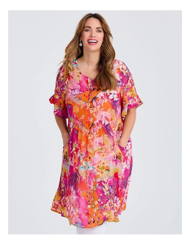 Everyday Empire Natural Dress Orange Print image 3