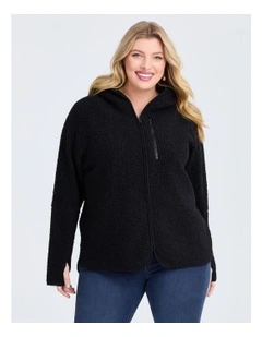 Teddy Hooded Jacket in Black
