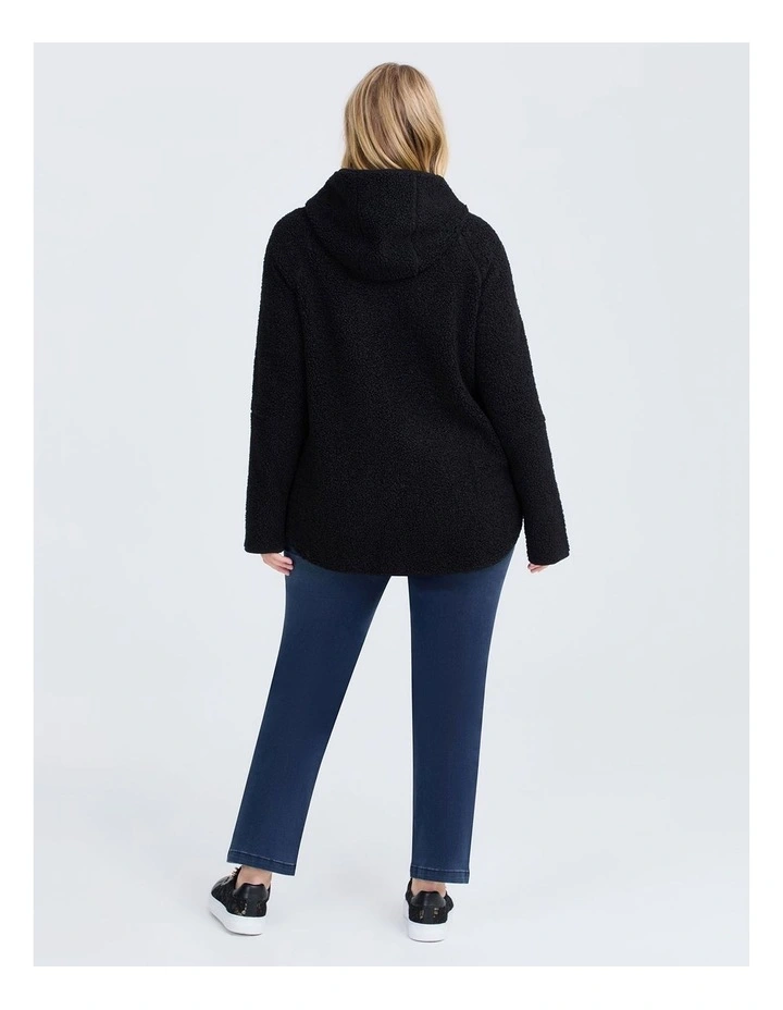 Teddy Hooded Jacket in Black image 2