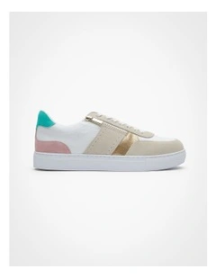 Orthotic Combo Zip Sneaker in White/Multi