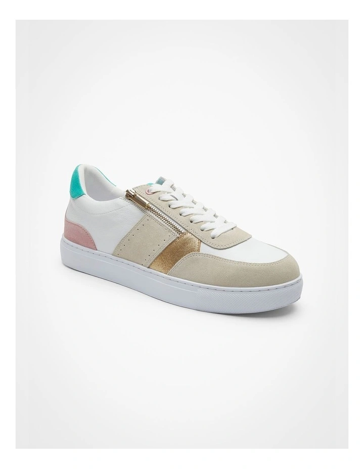 Orthotic Combo Zip Sneaker in White/Multi image 2