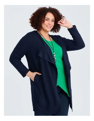 Natural Canopy Texture Cardigan Dark Indigo