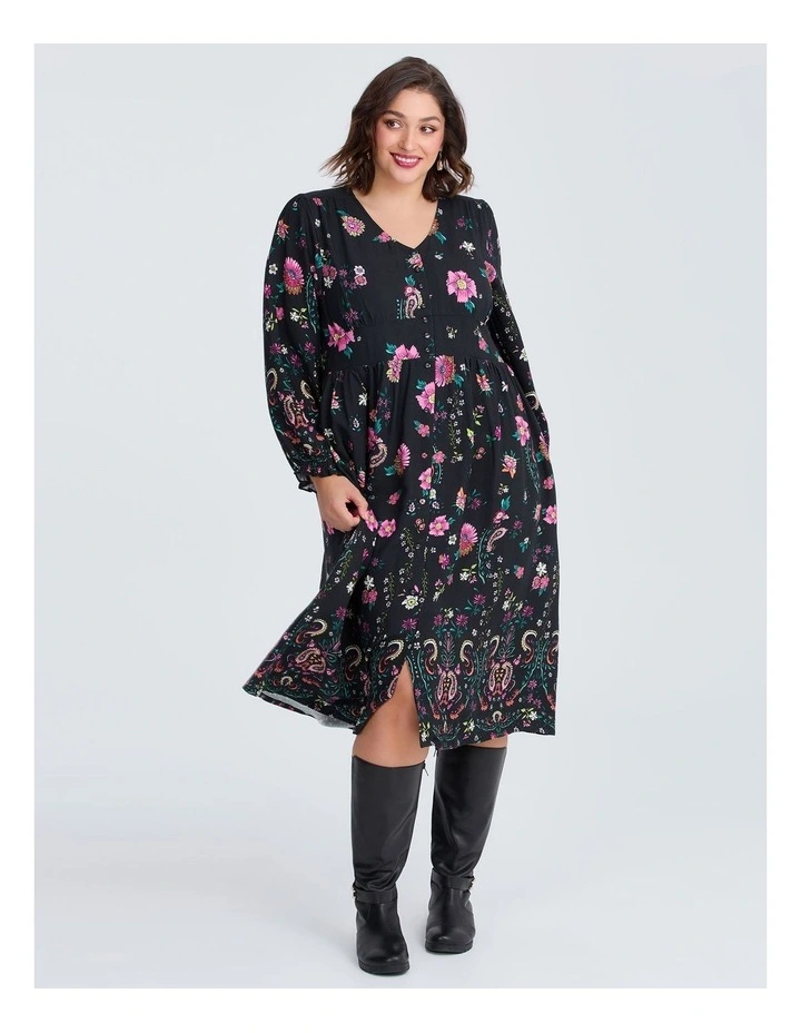 Natural Garden Floral Dress in Multi image 1
