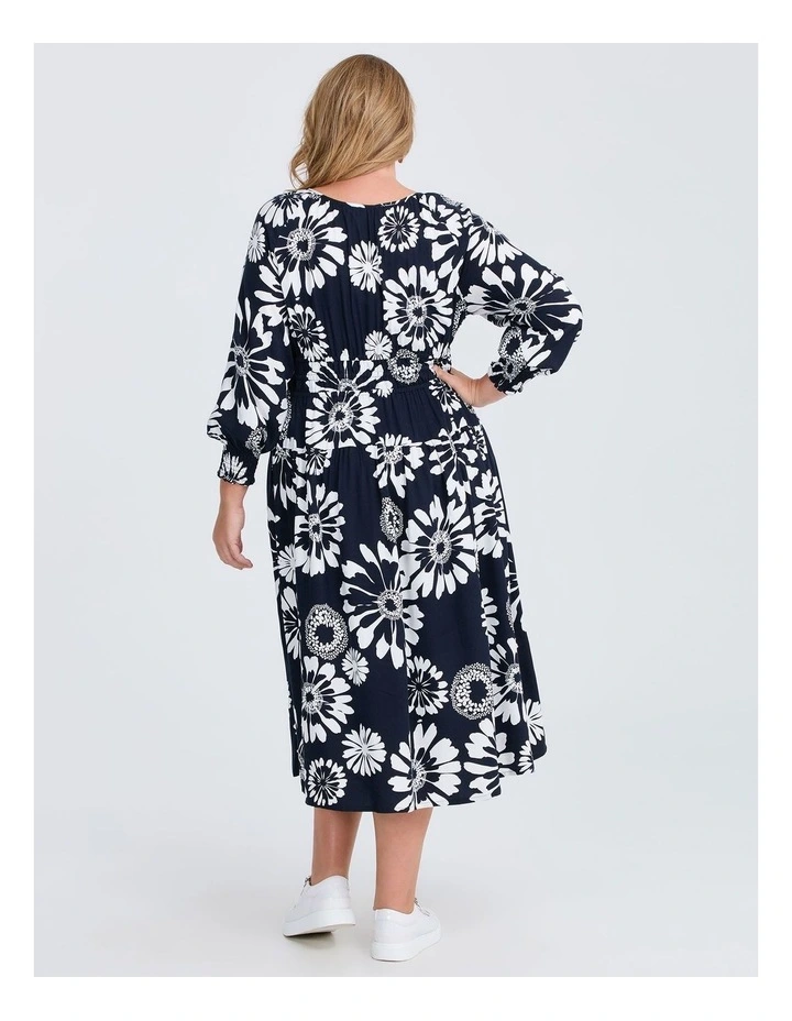 Natural Gerbera Floral Dress in Multi image 2