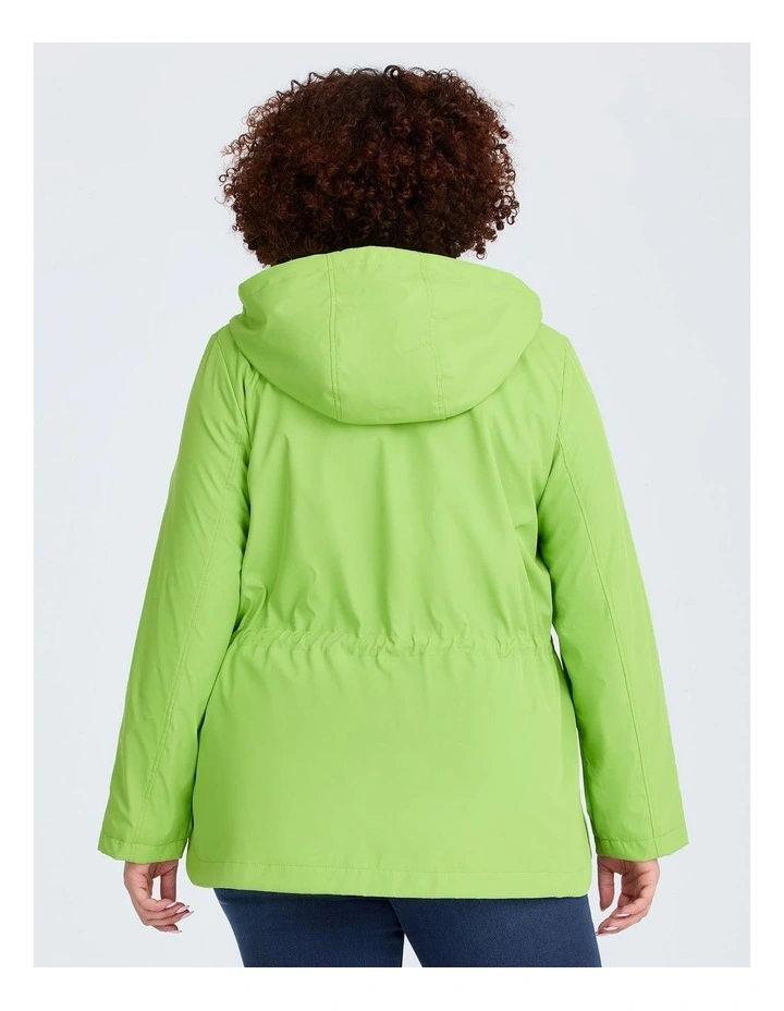 Shower Resistant Hooded Jacket in Kiwi Green image 2