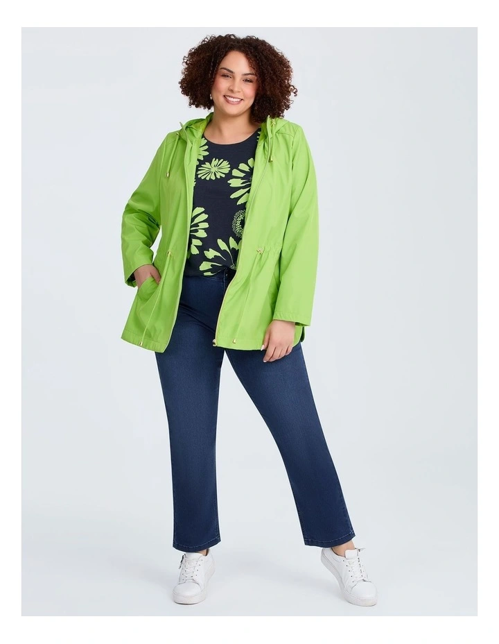 Shower Resistant Hooded Jacket in Kiwi Green image 4