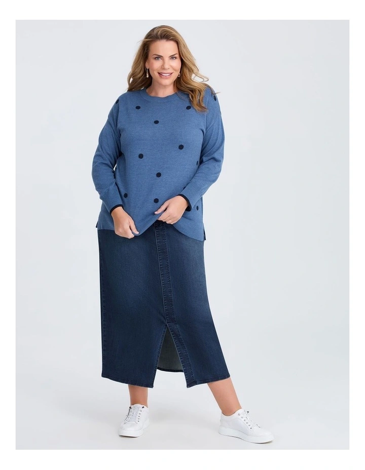 Cotton Spots and Stripes Jumper in Multi image 3
