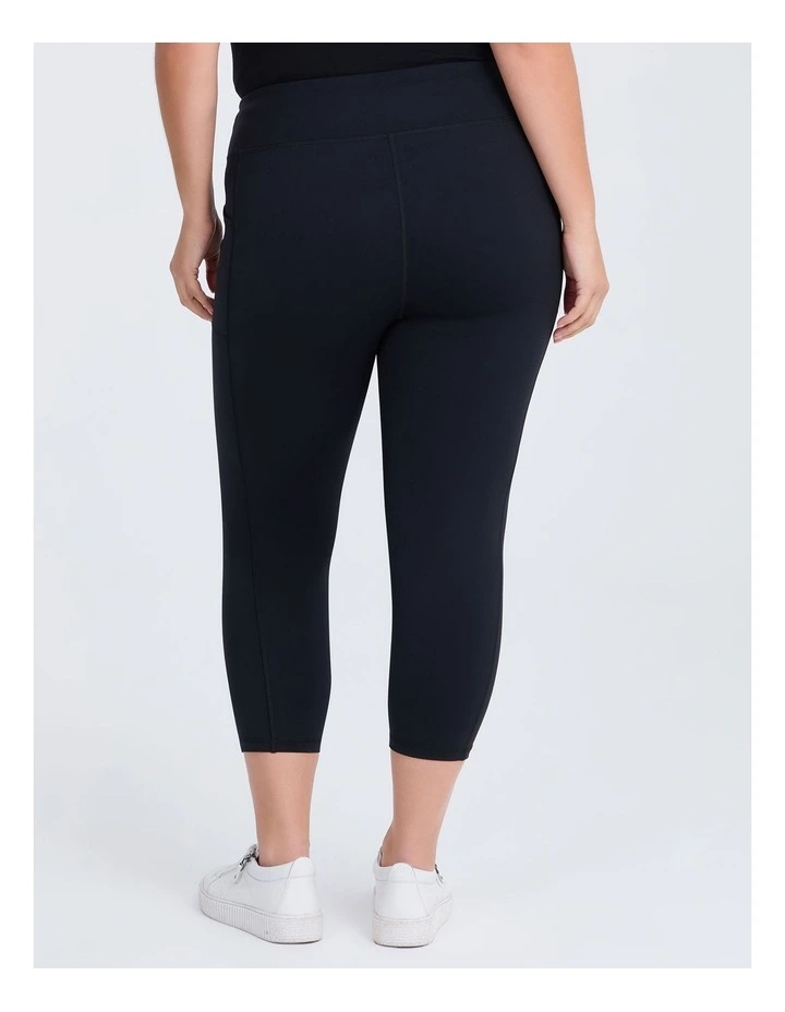 Cloud Touch Crop Pocket Legging in Black image 2