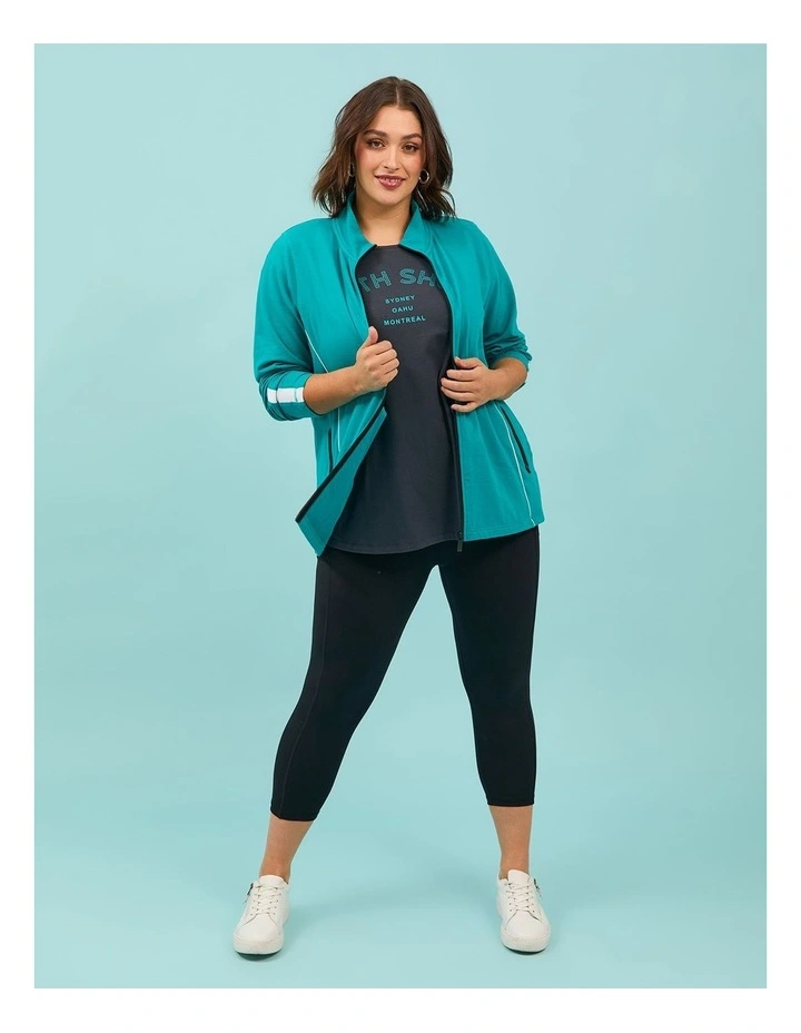 Cloud Touch Crop Pocket Legging in Black image 3