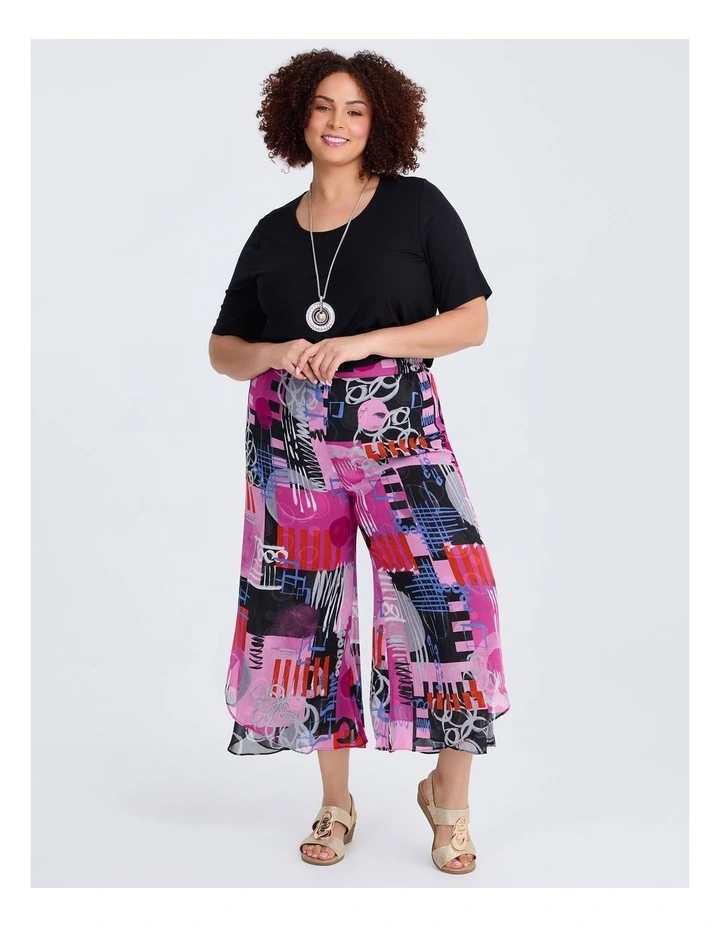 Reversible Travel Palazzo Pant in Hot Pink image 1