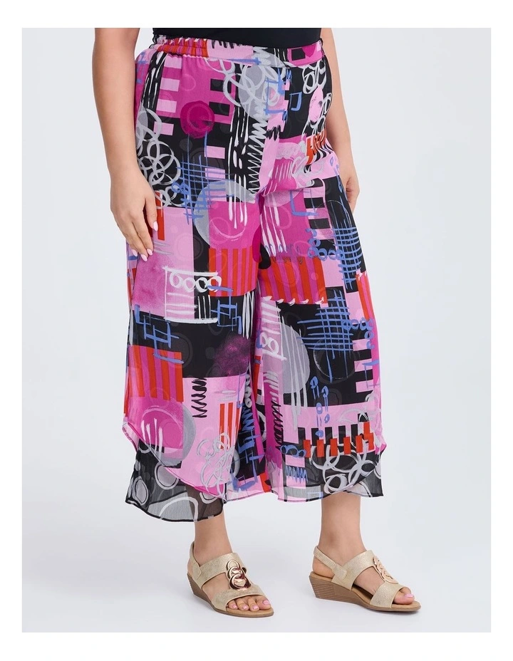Reversible Travel Palazzo Pant in Hot Pink image 2