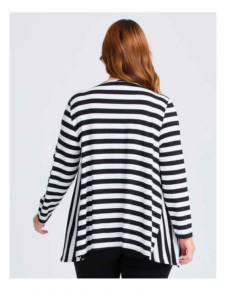 Natural Stripe Print Piia Top Black/white image 2