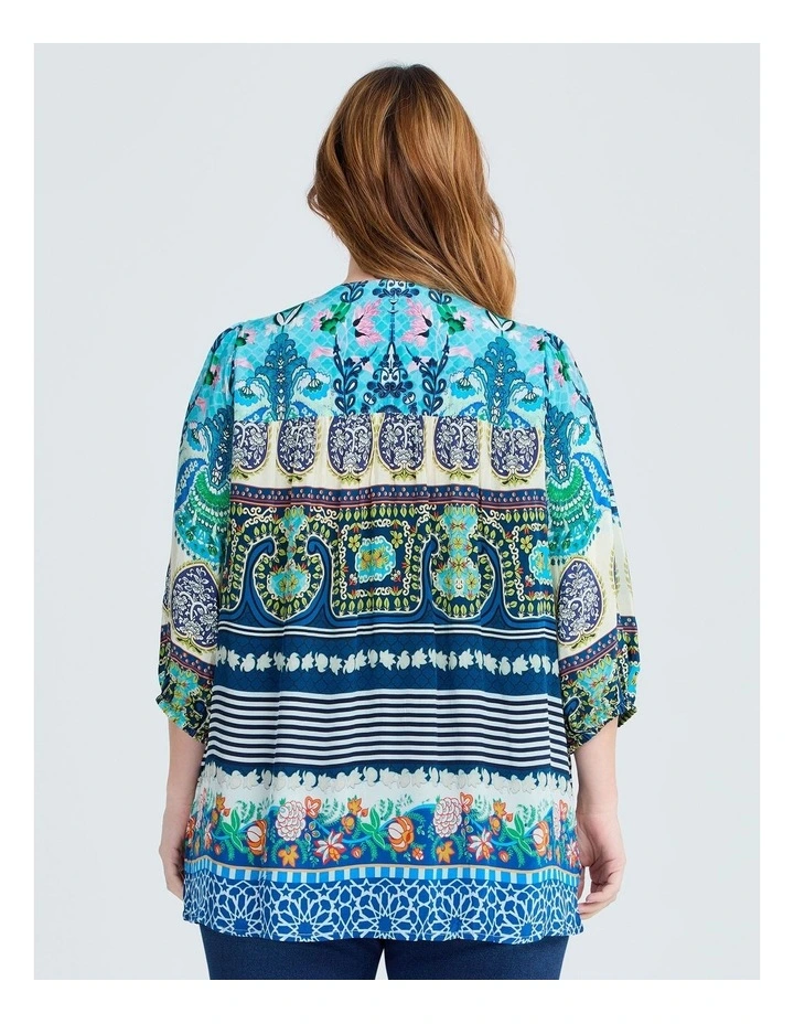 Natural Paisley Aztec Top in Multi image 2