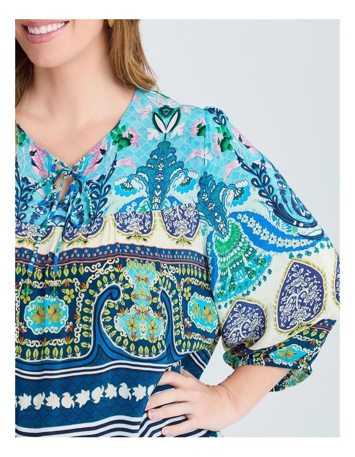 Natural Paisley Aztec Top in Multi image 3