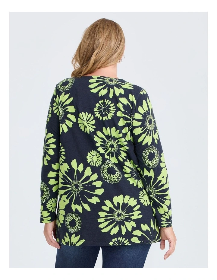 Cotton Gerbera Flower Top in Multi image 2