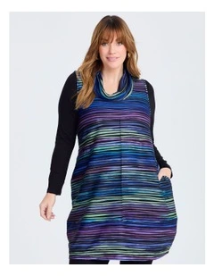 Blue Reflections Sleeveless Tunic in Multi