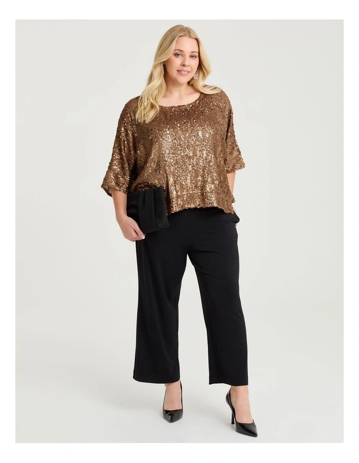 Petite Audrey Wide Leg Pant in Black image 1
