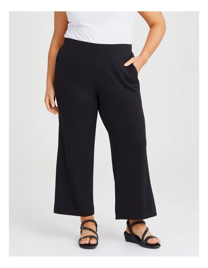 Petite Audrey Wide Leg Pant in Black image 3