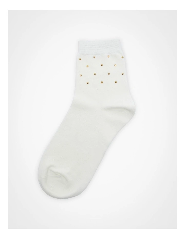 Cotton Stud Socks 2 Pack in Multi image 2
