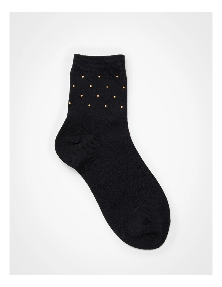 Cotton Stud Socks 2 Pack in Multi image 3