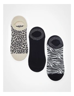 Bamboo Animal Ankle Socks 3 Pack in Multi