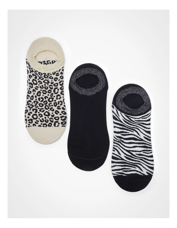 Bamboo Animal Ankle Socks 3 Pack in Multi image 1