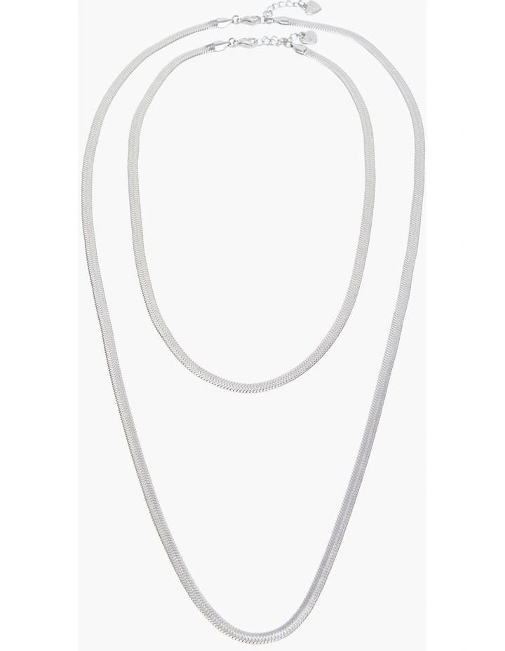 Premium Snake Chain Necklace in Silver image 1