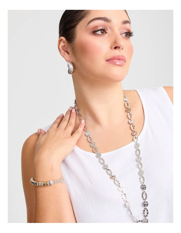 Premium Chain Detail Necklace Silver image 2