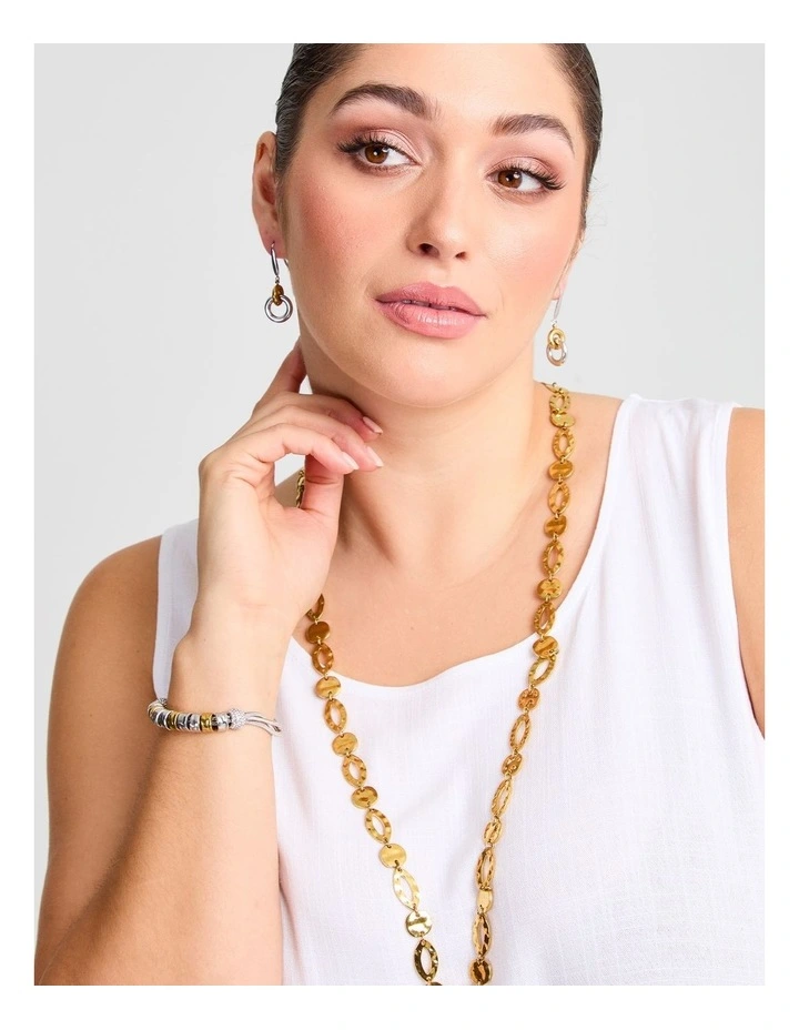 Premium Chain Detail Necklace Gold image 2