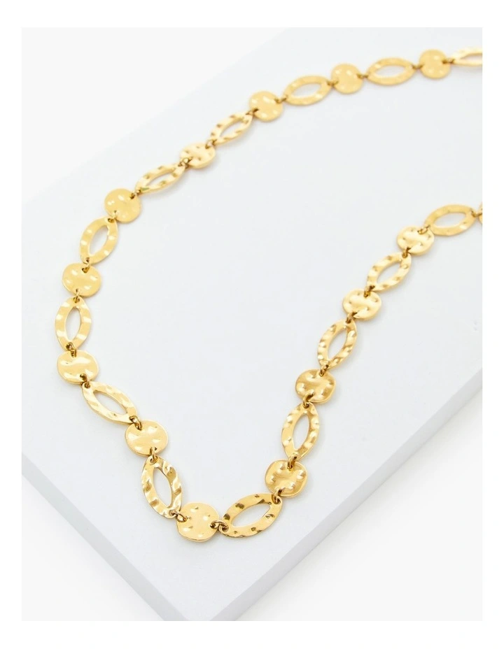 Premium Chain Detail Necklace Gold image 3