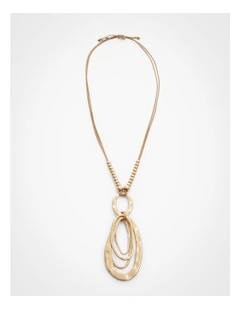 Oval Clean Metal Necklace in Gold