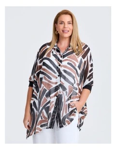 Chiffon Frappe Foil Shirt Print