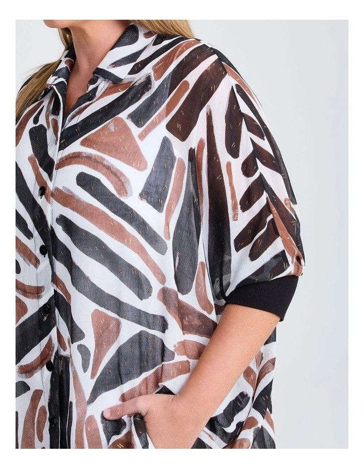 Chiffon Frappe Foil Shirt Print image 3