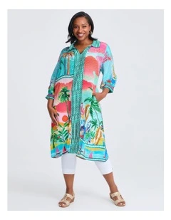 Natural Palm Cove Shirt Dress in Print