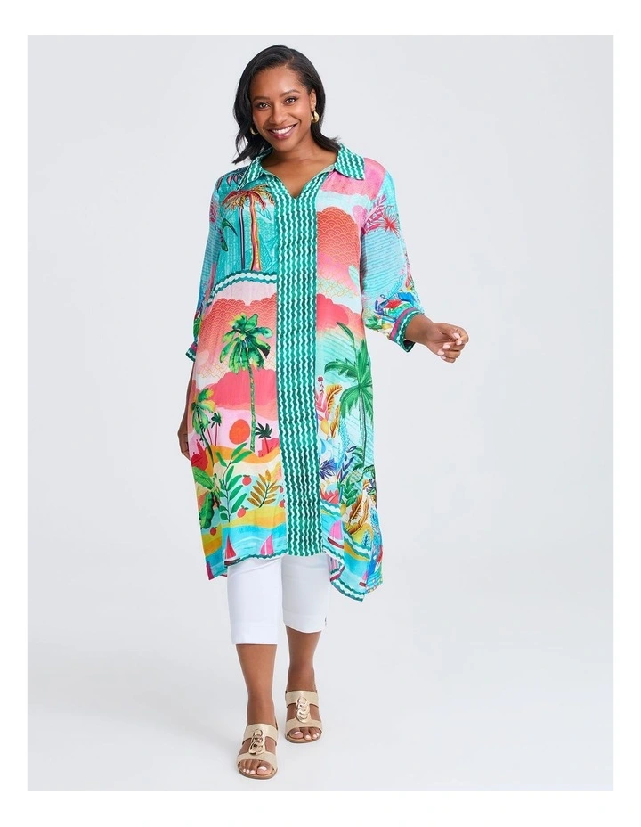Natural Palm Cove Shirt Dress in Print image 4